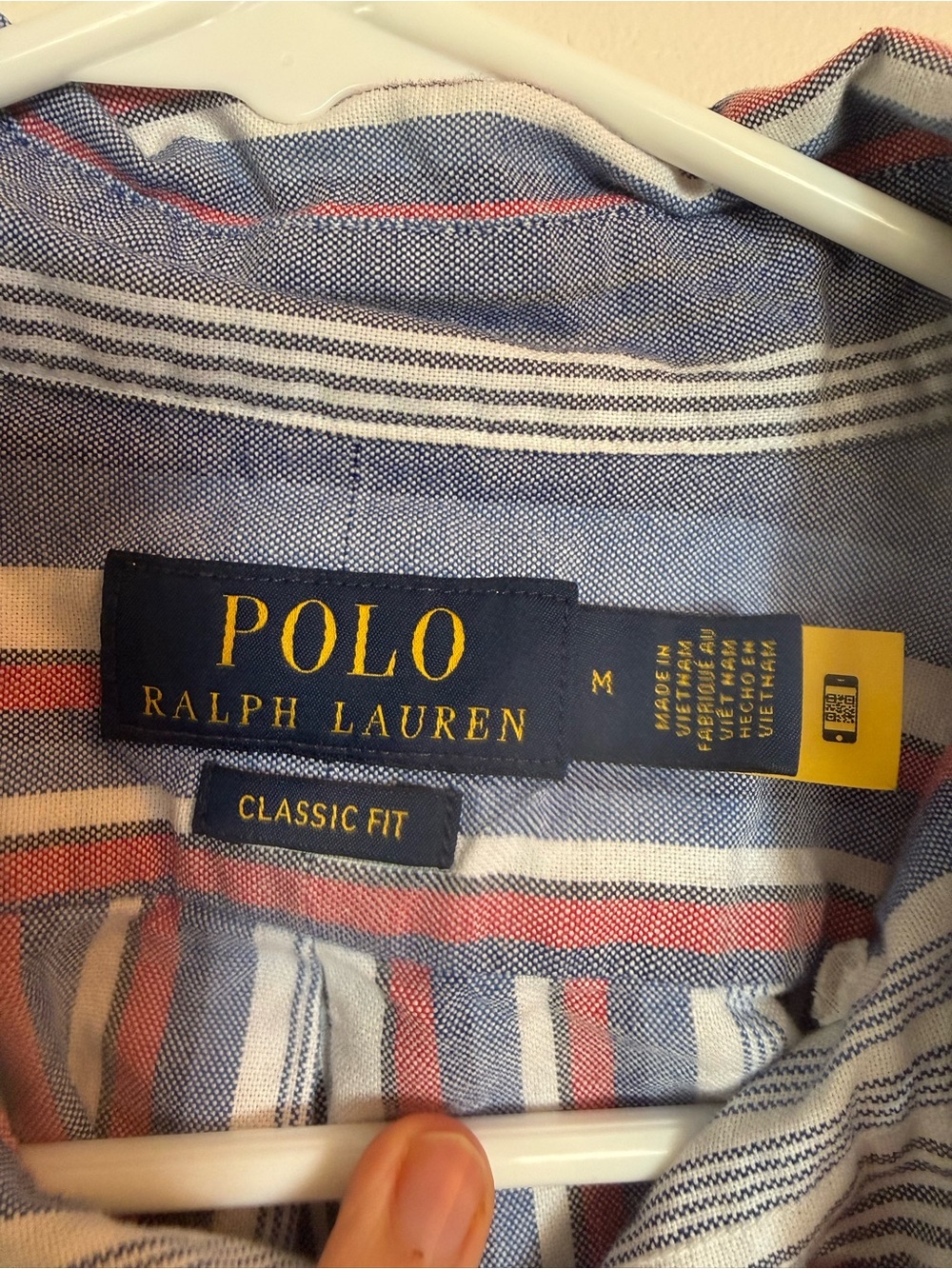 Polo Ralph Lauren Blue Vertical Stripe Button-Down 100% Cotton men’s Medium - Picture 4 of 10
